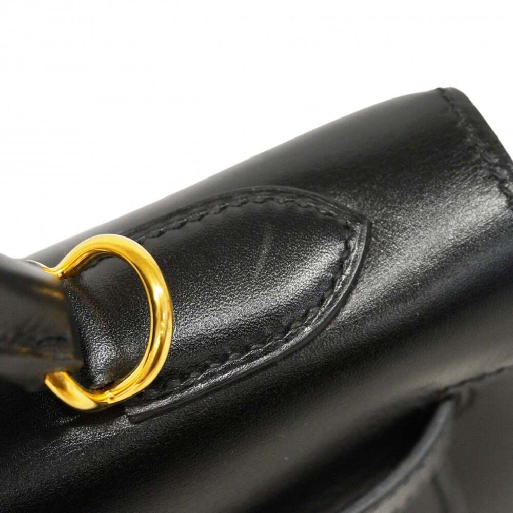 Hermes Kelly 32 Handbag, Box Calf Leather, Black, □J Stamp, Women's, P2683149 - Picture 8 of 11